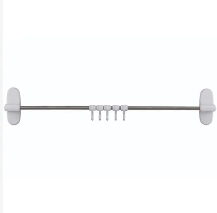 Towel rack, 5 white hooks