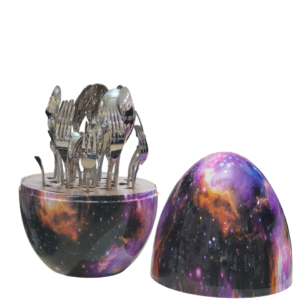 24-piece cutlery set on a stand