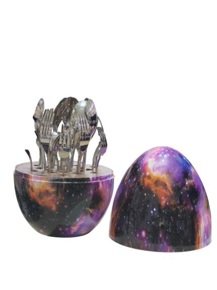 24-piece cutlery set on a stand