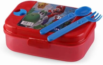 Lunch box, fork and spoon