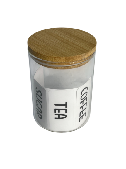 Pyrex jar, 370ml, wooden lid