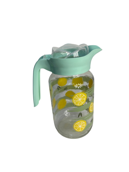 Printed flask, rose lid