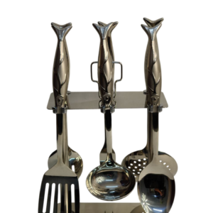 Serving set, stainless steel spikes