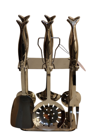 Steel serving set