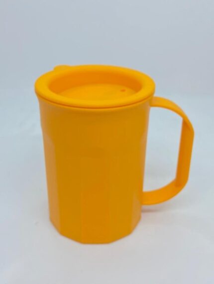 Shatterproof mug, 335 ml, with handle and lid