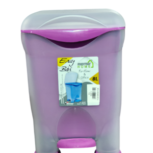 Plastic waste bin, with pedal and lid, 8 liters, various colors