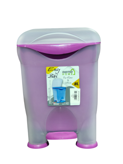 Plastic waste bin, with pedal and lid, 8 liters, various colors