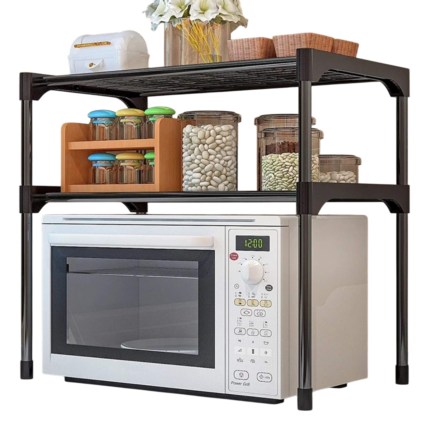 Microwave organizer shelf