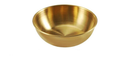 small round gold bowl