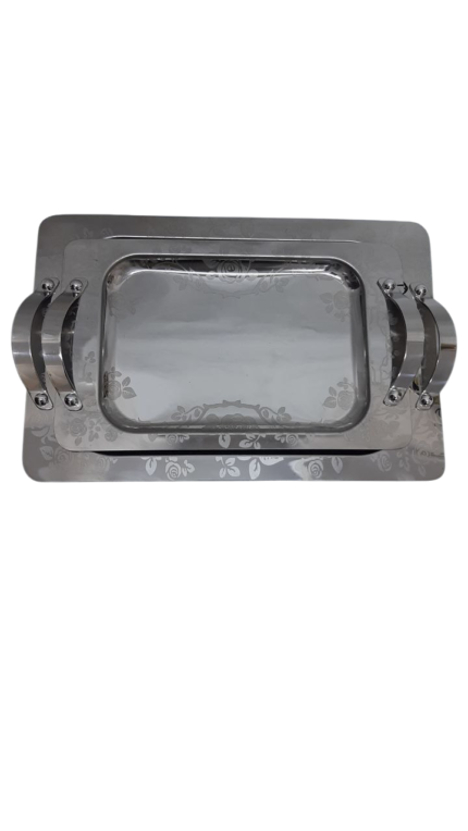 Stainless steel tray set, 2 pieces