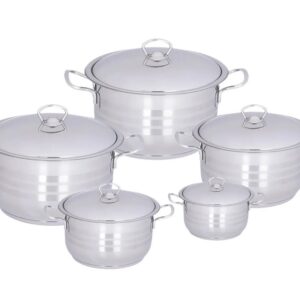 Set, pot, stainless steel, sizes 16/18/20/24/28
