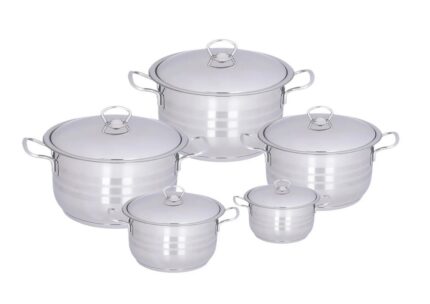Set, pot, stainless steel, sizes 16/18/20/24/28