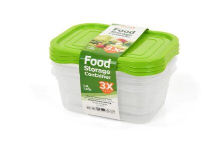 Refrigerator container, 1.3 liters, pack of 3