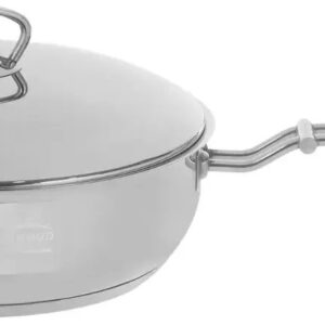 Frying pan, stainless steel, with lid, size 24