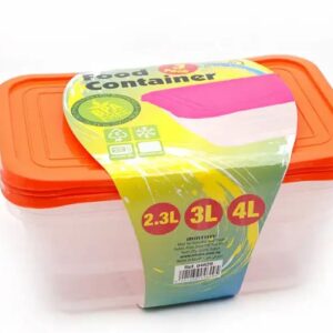 حافظه طعام مستطيله, 2.3 لتر 3 مجموعه
