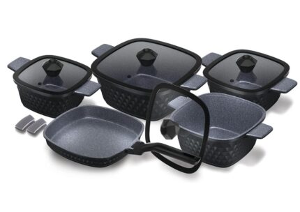 Granite die cast square 11-piece set