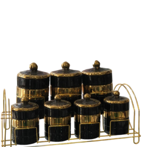 Spice set, porcelain, 7 pieces