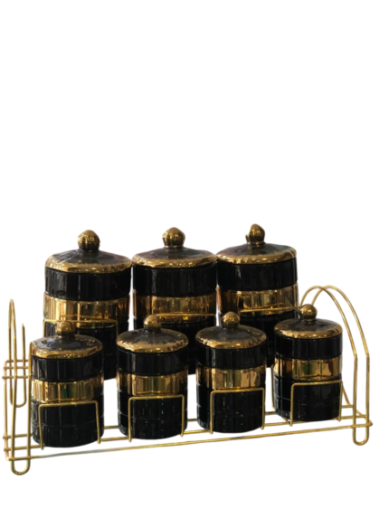 Spice set, porcelain, 7 pieces