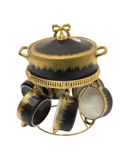 Soup, in a bowl, crown, bow