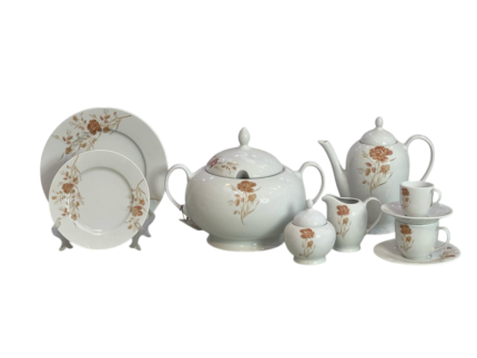 Reem dinnerware set, 80 pieces, roses