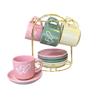 Coffee cup on a stand with a saucer, modern style