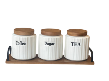 Spice Set, 3-in-1, Ribbed, with Stand