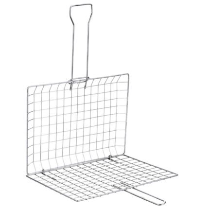 Stainless steel wire grill with handle for barbecues, meats, and poultry - Small