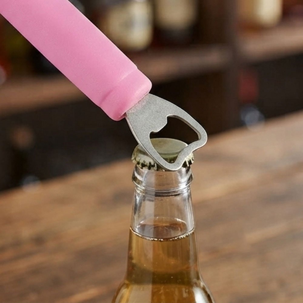Stainless steel hand whisk with plastic handle and bottle opener - Image 2