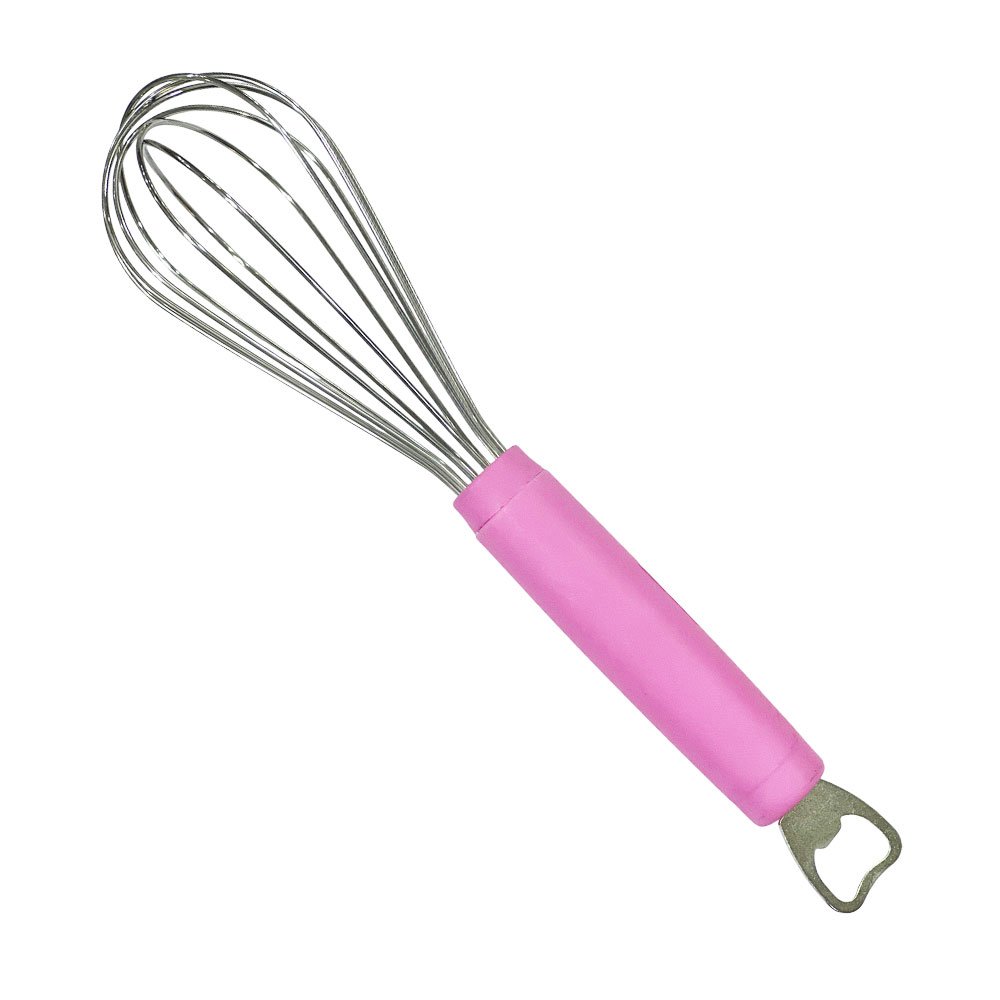 Stainless steel hand whisk with plastic handle and bottle opener - Image 3