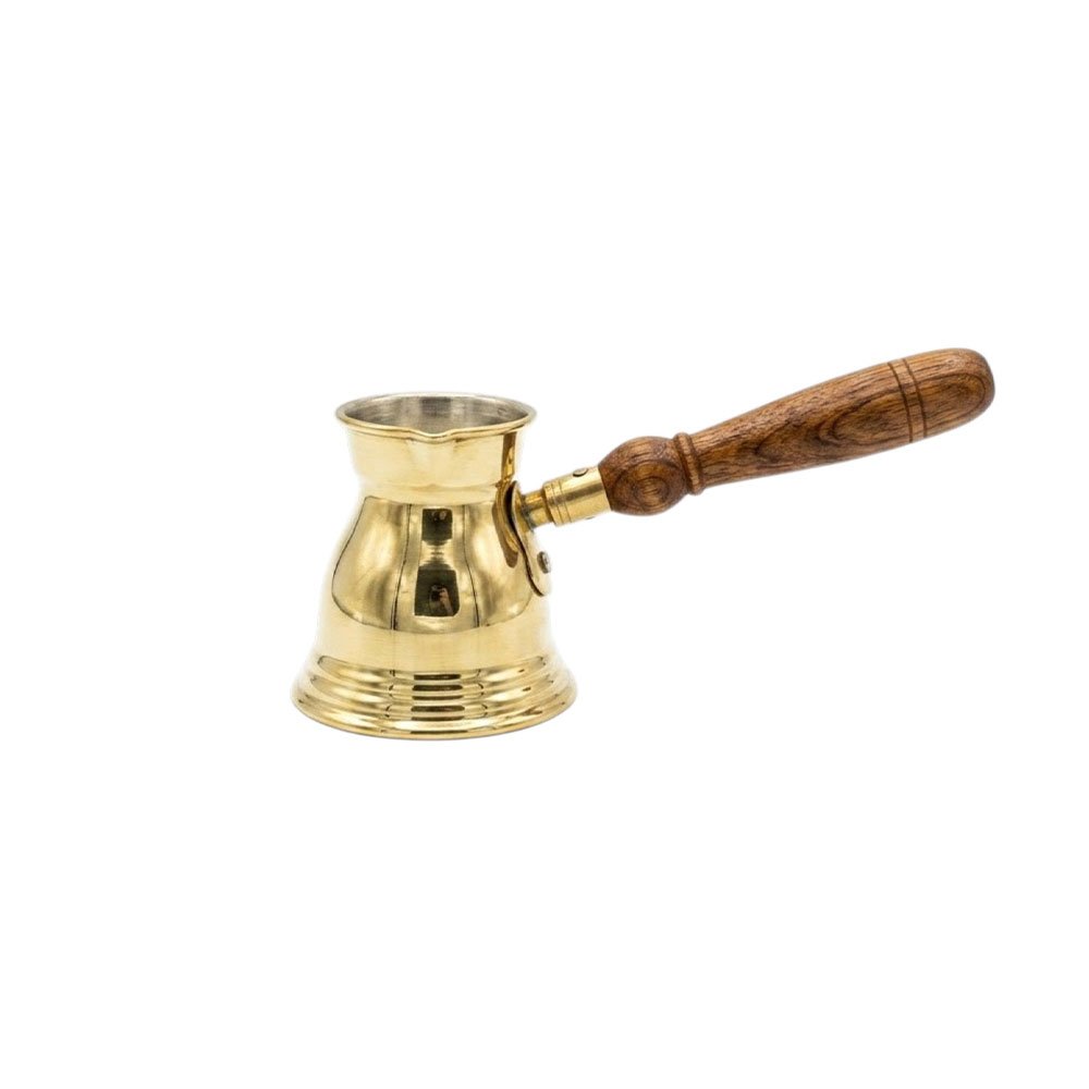 Brass coffee pot with wooden handle for making Turkish coffee - Size 2 - Image 5