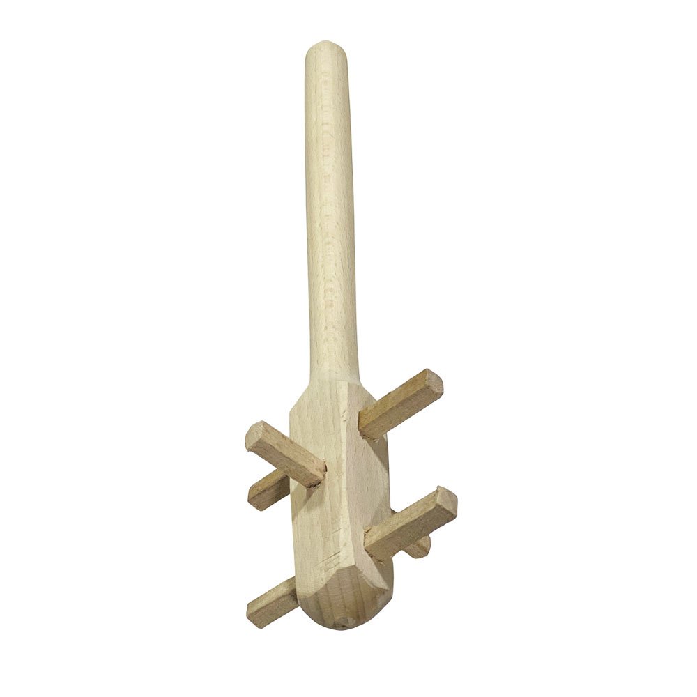 Traditional wooden hand-held for stirring and rubbing okra and stew in the kitchen - Image 3