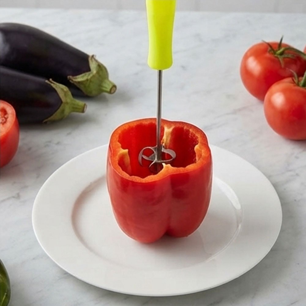 Stainless steel vegetable corer and peeler for stuffed vegetables with a comfortable handle for the kitchen - Image 2