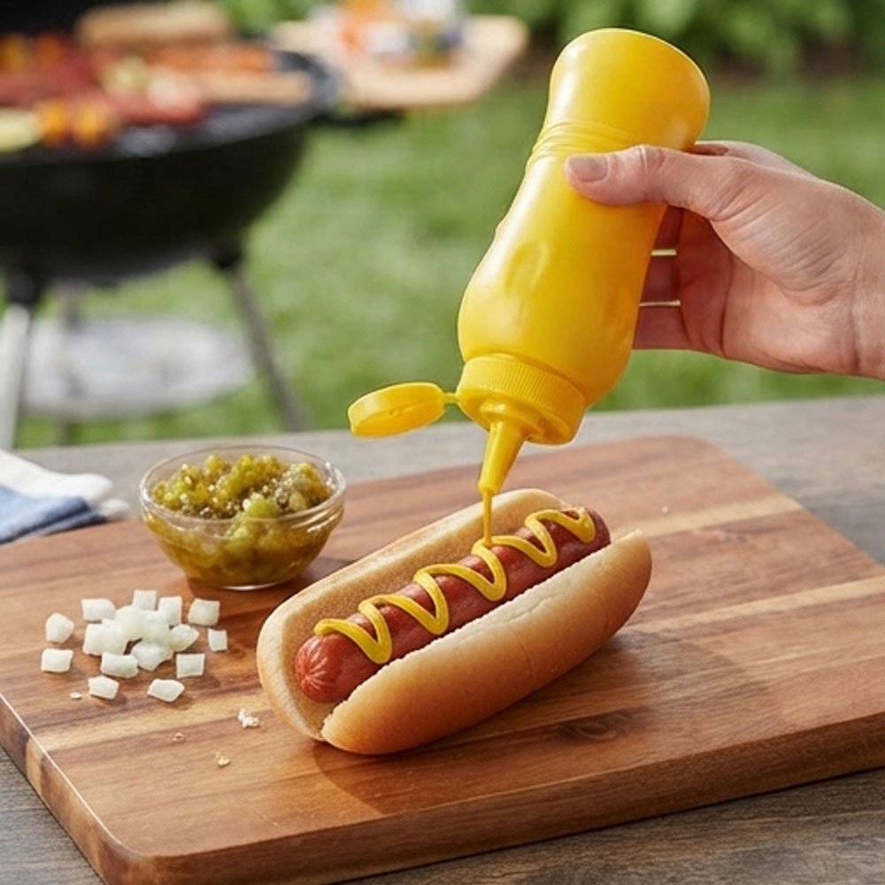 2-piece plastic squeeze bottle set for ketchup, mayonnaise, and sauces - Image 2