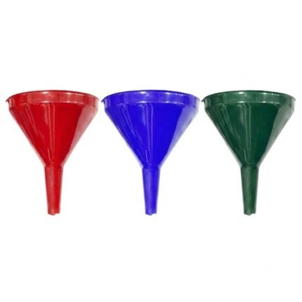 Plastic funnel set for kitchen and liquids, multi-colored