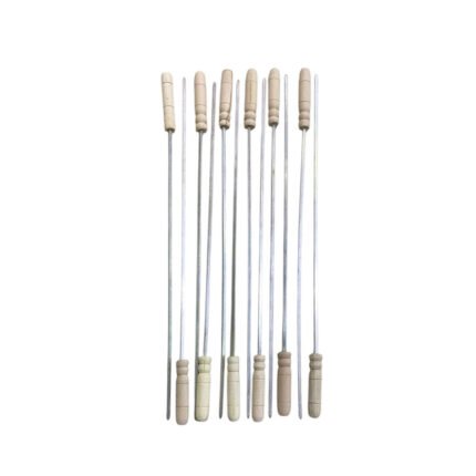 Metal skewers with wooden handles for kebabs, kofta, and shish taouk (6 pieces)