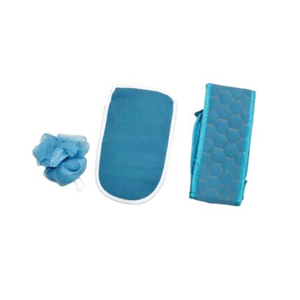 Body Exfoliating Set - Back Scrubber, Glove & Loofah Sponge - 3 Piece