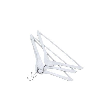 Clothes Hangers Set with Swivel Hook & Pants Bar - 3 pices - White