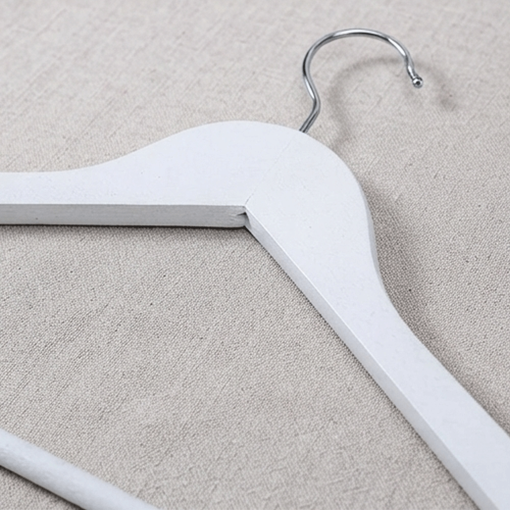 Clothes Hangers Set with Swivel Hook & Pants Bar - 3 pices - White - Image 3