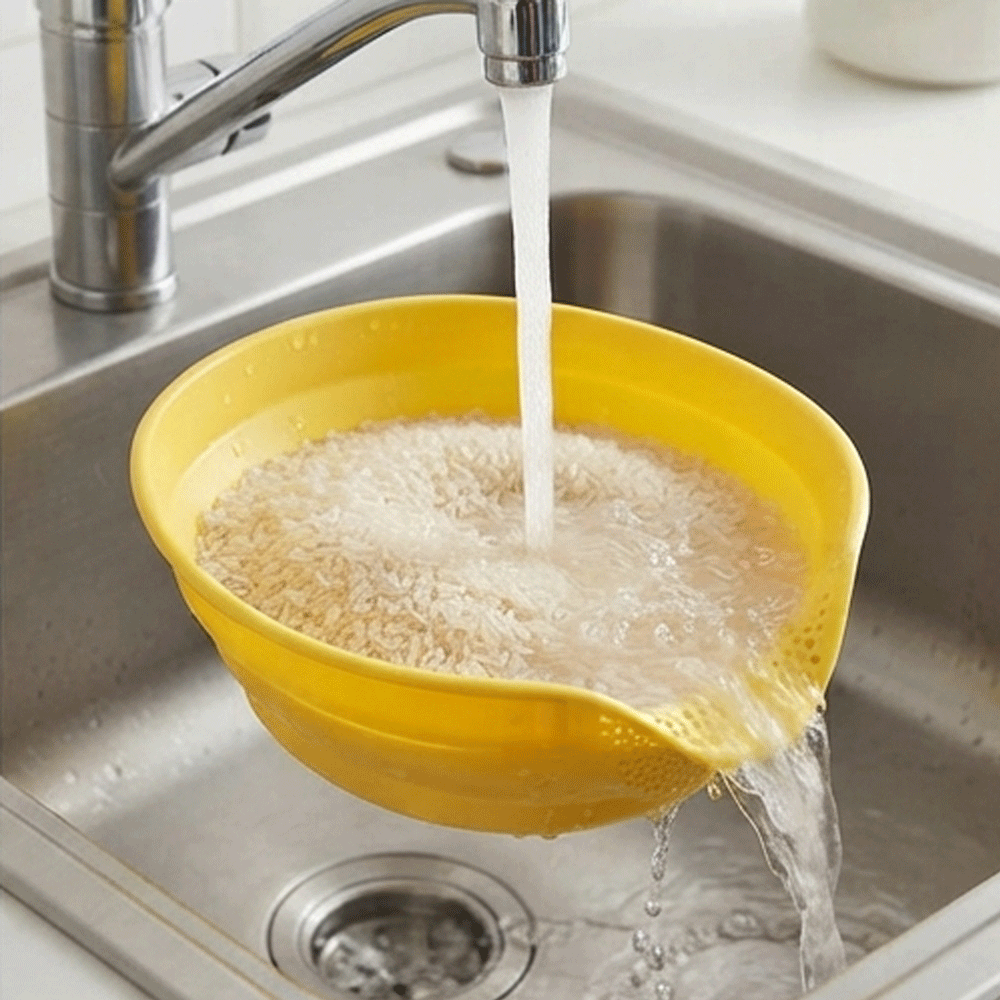 Rice Washing Bowl Strainer & Colander for Grain Fruit Vegetable - Multicolore - Image 3