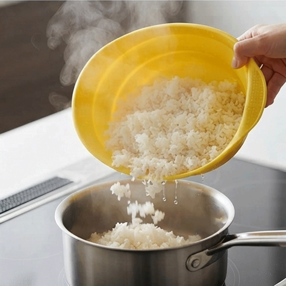 Rice Washing Bowl Strainer & Colander for Grain Fruit Vegetable - Multicolore - Image 2