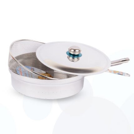 Deep Frying Pan with Stainless Steel Strainer Basket, Size 26 cm - Perfect for French Fries and Crispy Snacks