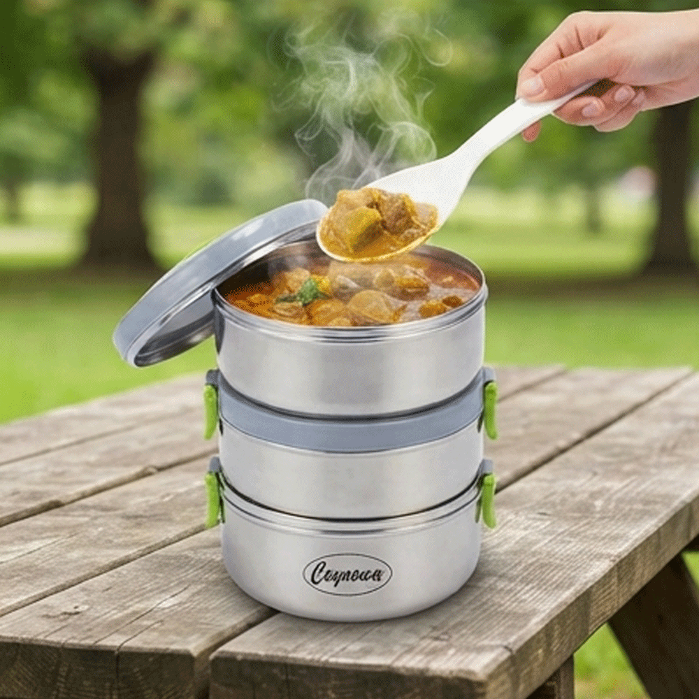 Stainless Steel Thermal Insulated Lunch Box Food Container Set-4-Piece - Image 3