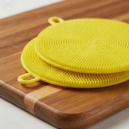 El Amana 2-Piece Duck Silicone Sponge Scrubber Dishwashing & Vegetable Cleaning Pad Set