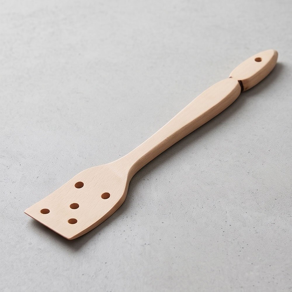 Wooden Kitchen Spatula Cooking Spoon With Shaped Patterns Non-Stick Safe - Image 4