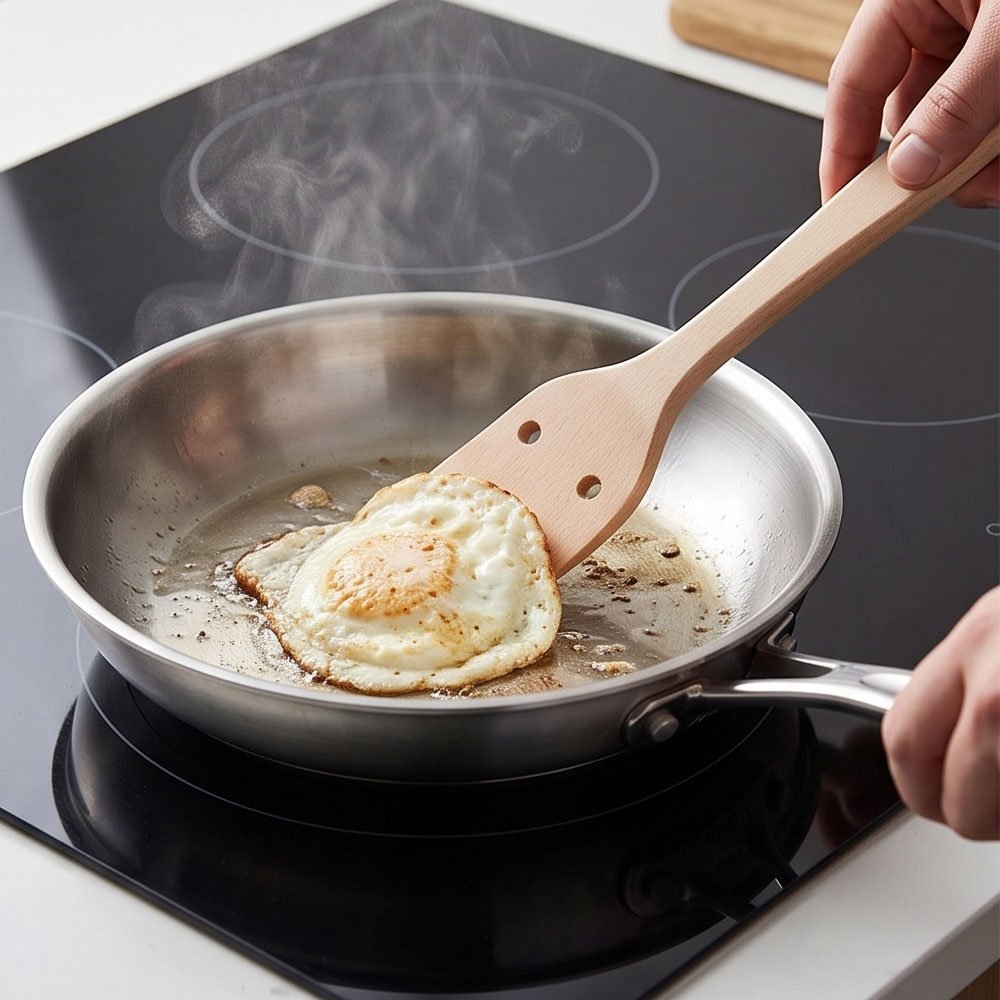 Wooden Kitchen Spatula Cooking Spoon With Shaped Patterns Non-Stick Safe - Image 3