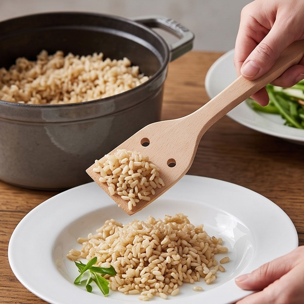 Wooden Kitchen Spatula Cooking Spoon With Shaped Patterns Non-Stick Safe - Image 2
