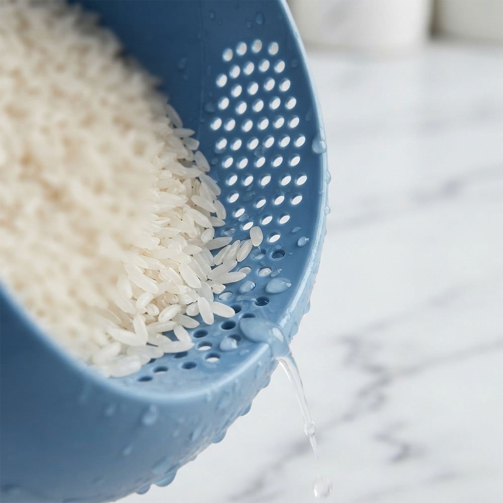 El Watania Small Plastic Rice Strainer Washing Bowl For Rice Vegetables & Pasta - Image 4