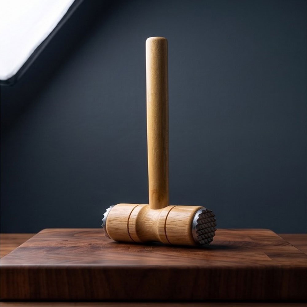 Wooden Meat Tenderizer Hammer Mallet Dual-Sided Tool for Steaks and Kitchen Cooking - Image 4