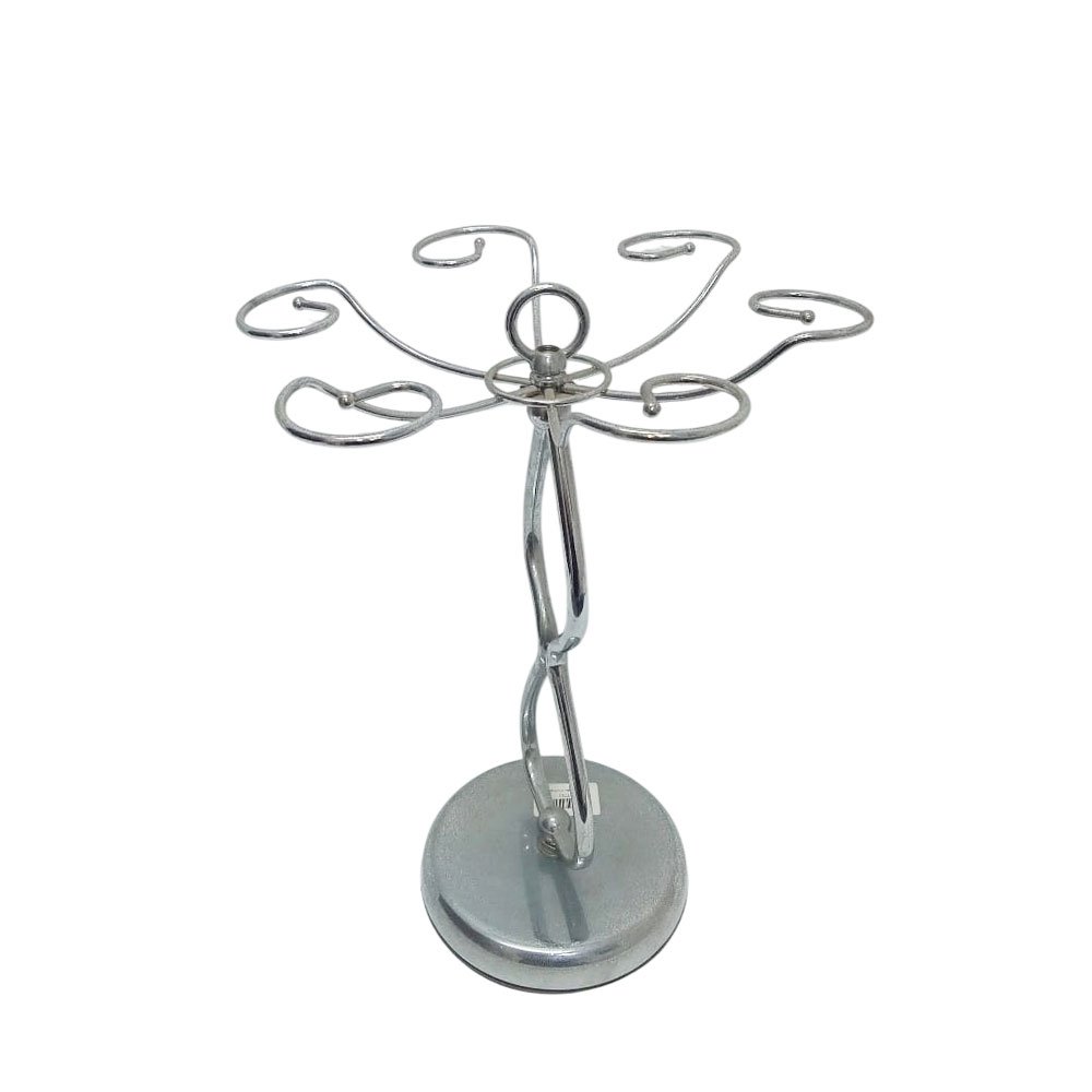 6 Hook Stainless Steel Wine Glass Drying Rack Holder Stand With Heavy Round Base - Image 5