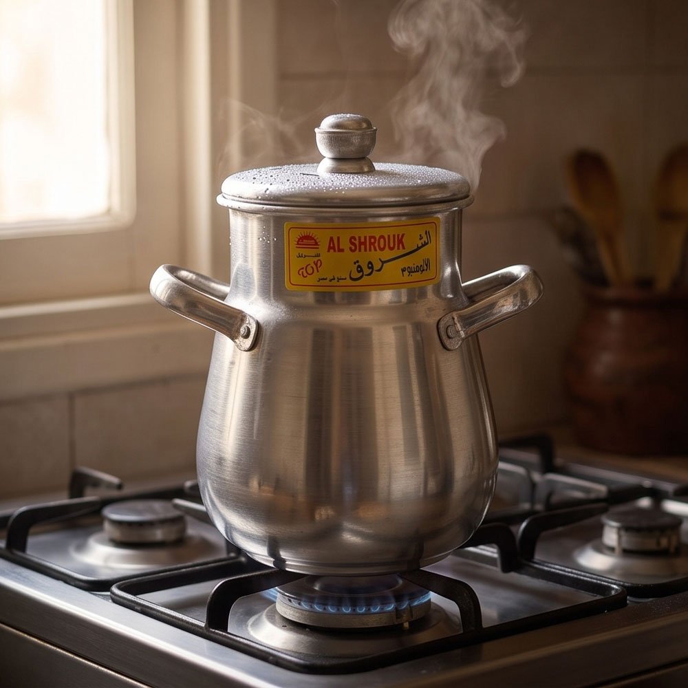 El Shorouk Original Heavy Duty Aluminum Fava Beans Pot Size 2 For Home Kitchen - Image 3